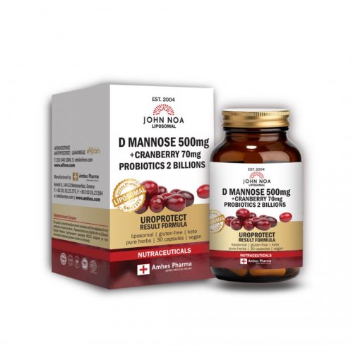 John Noa D Mannose 500 mg plus Cranberry plus Probiotics Λιποσωμιακό, 30 κάψουλες